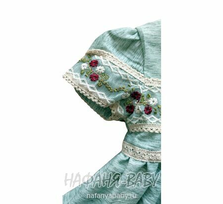 Нарядное платье A.Y.D. арт: 803, 1-4 года, цвет дымчато-зеленый хаки, оптом Турция