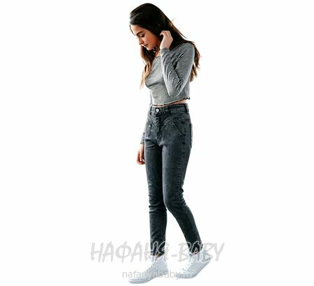 Подростковые джинсы MIYA арт: 8142 для девочки  11-15 лет, цвет черный, оптом Турция