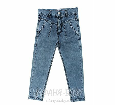 Подростковые джинсы MIYA арт: 8142-1 для девочки  11-15 лет, цвет синий, оптом Турция