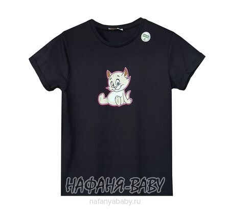 Футболка подростковая ALG арт: 822786, 10-15 лет, цвет черный, оптом Турция