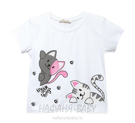 Футболка ОЗОРНЫЕ КОТЯТА BENINI арт: 8591, 1-4 года, 5-9 лет, цвет белый, оптом Турция