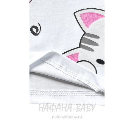Футболка ОЗОРНЫЕ КОТЯТА BENINI арт: 8591, 1-4 года, 5-9 лет, цвет белый, оптом Турция