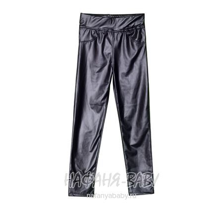 Кожаные брюки TEVHIT арт: 8702, 10-15 лет, цвет черный, оптом Турция