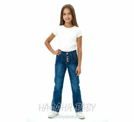 Купить джинсы TATI Jeans прямые синие арт: 8925 для девочки 8-12 лет, цвет синий, оптом Турция