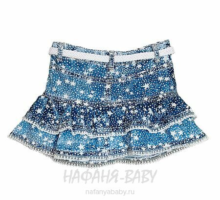 Купить детскую джинсовую юбку SANI (Турция) для девочки арт: 9135, 2-5 лет, цвет синий, оптом Турция