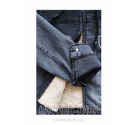 Джинсовая утепленная куртка TATI Jeans арт: 9224, 1-4 года, 5-9 лет, цвет черный, оптом Турция