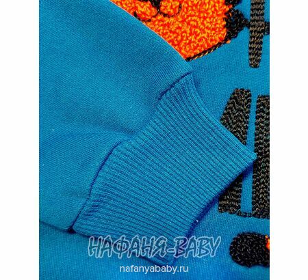 Детская толстовка MAGO для мальчика, футер, арт: 9256, 3-9 лет, цвет синий, оптом Турция