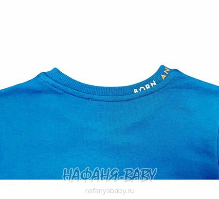 Детская толстовка MAGO для мальчика, футер, арт: 9256, 3-9 лет, цвет синий, оптом Турция