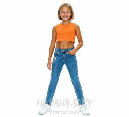 Купить детские джинсы slim TATI Jeans (Турция) арт: 9268 для девочки 7-11 лет, цвет синий