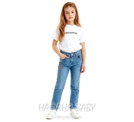 Подростковые джинсы TATI Jeans арт: 9342, 8-12 лет, цвет синий, оптом Турция