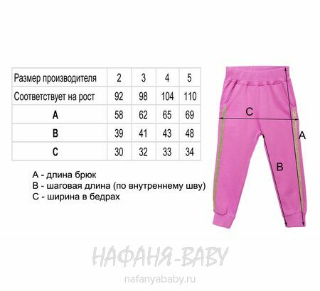 Детский трикотажный костюм Limones арт: 957 от 2 до 5 лет, цвет сиреневый, оптом, Турция