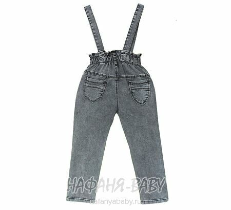 Купить джинсы на лямках TATI Jeans арт: 9602 для девочки 7-12 лет, цвет черный, оптом Турция