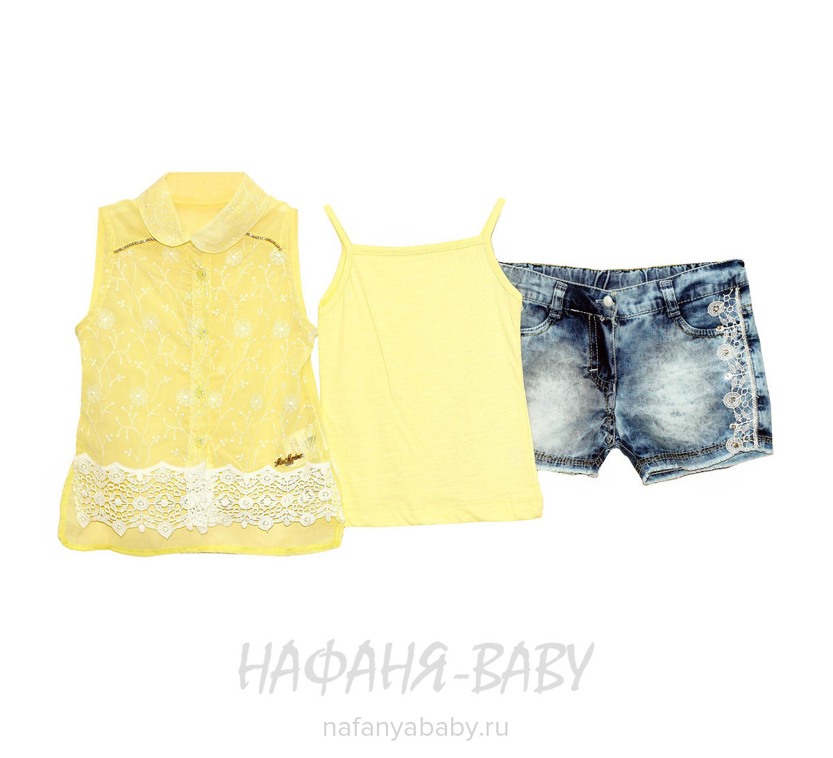 Детский комплект (блузка+майка+шорты) MISS MARINE, купить в интернет магазине Нафаня. арт: 0527.