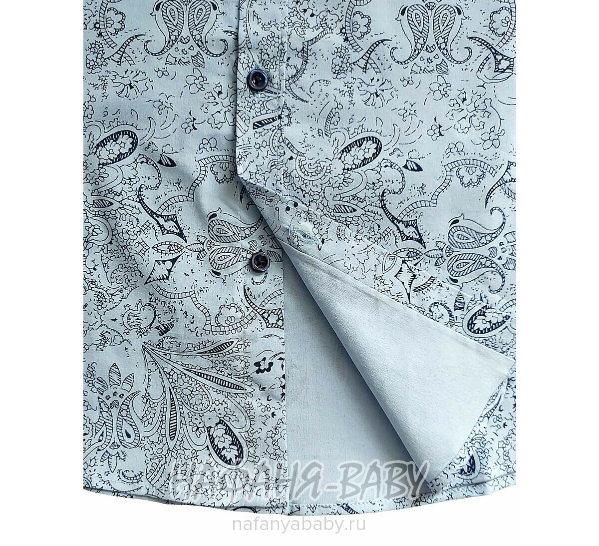 Рубашка с длинным рукавом DADDY BOY арт: 1071, 5-9 лет, цвет серо-голубой, оптом Турция