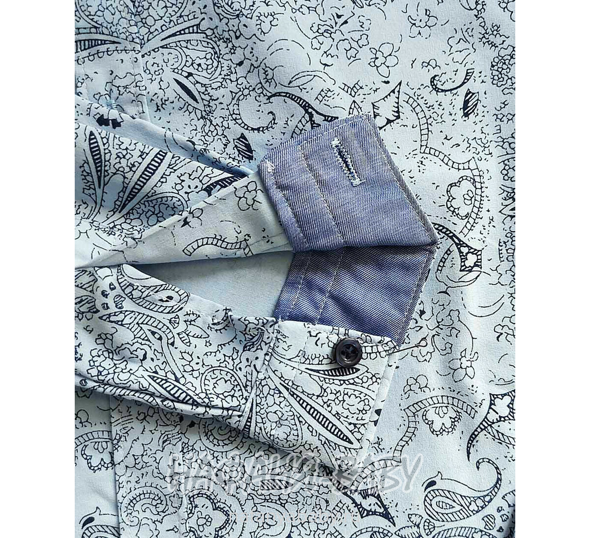 Рубашка с длинным рукавом DADDY BOY арт: 1071, 5-9 лет, цвет серо-голубой, оптом Турция