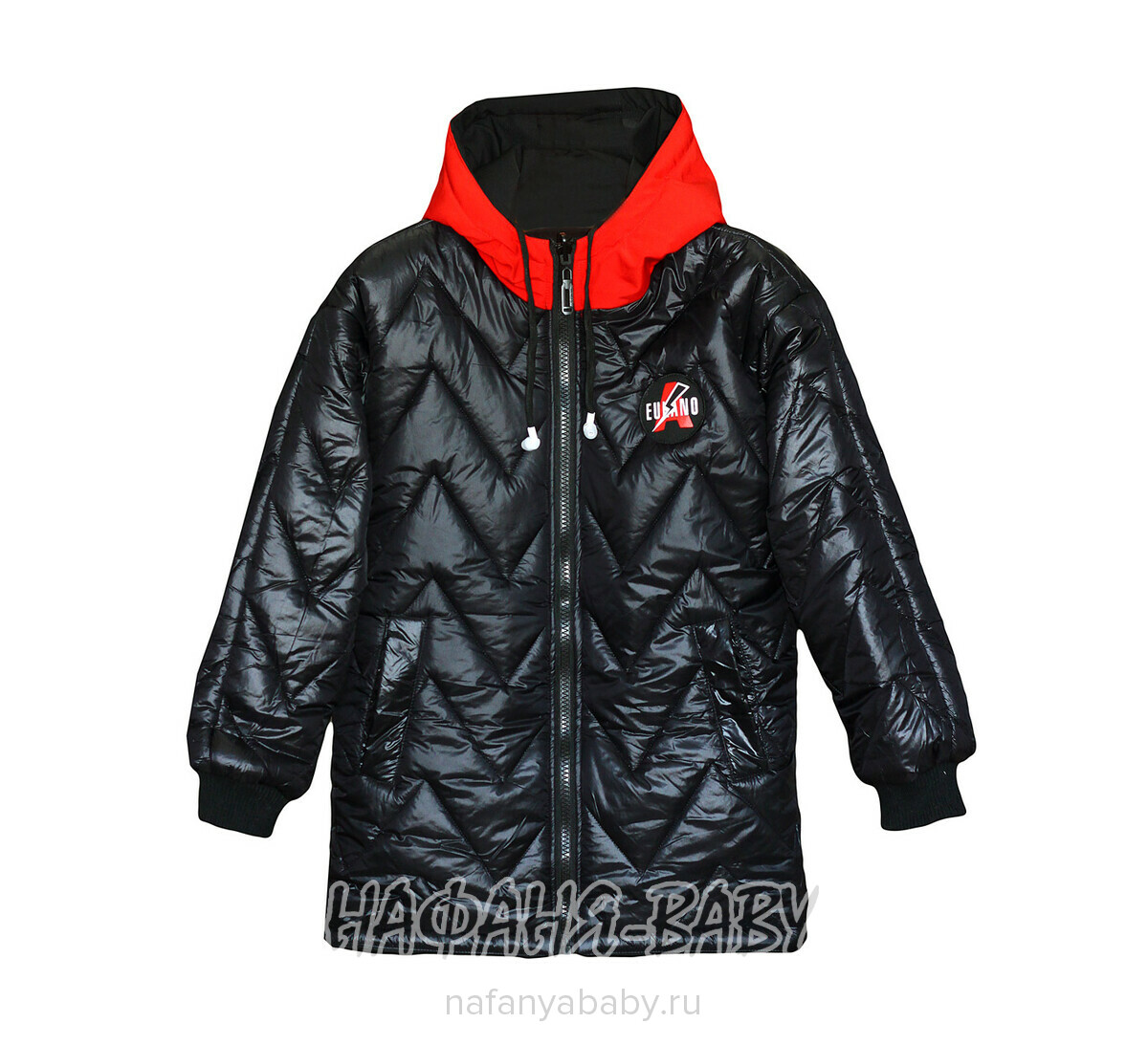 Подростковая демисезонная куртка Z.Y.G.Z. арт: 1072, 10-15 лет, цвет черный с красным, оптом Китай (Пекин)