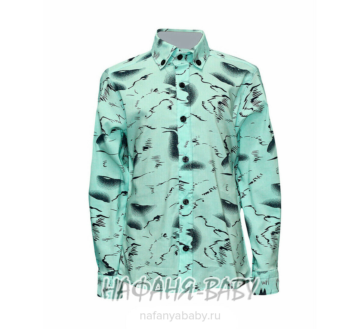 Рубашка с длинным рукавом DADDY BOY арт: 1073, 5-9 лет, цвет св.бирюзовый, оптом Турция