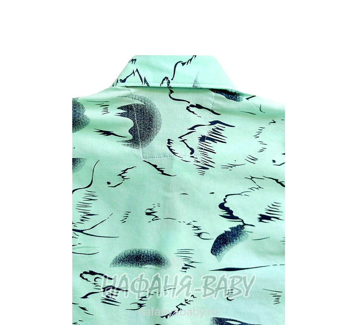 Рубашка с длинным рукавом DADDY BOY арт: 1073, 5-9 лет, цвет св.бирюзовый, оптом Турция