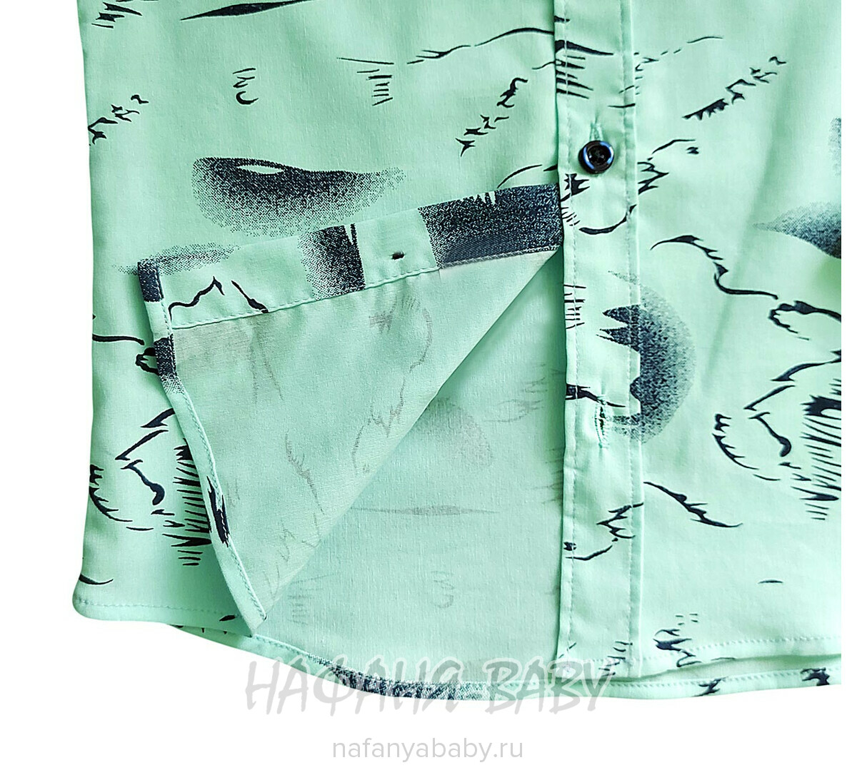 Рубашка с длинным рукавом DADDY BOY арт: 1073-1, 10-15 лет, цвет св.бирюзовый, оптом Турция