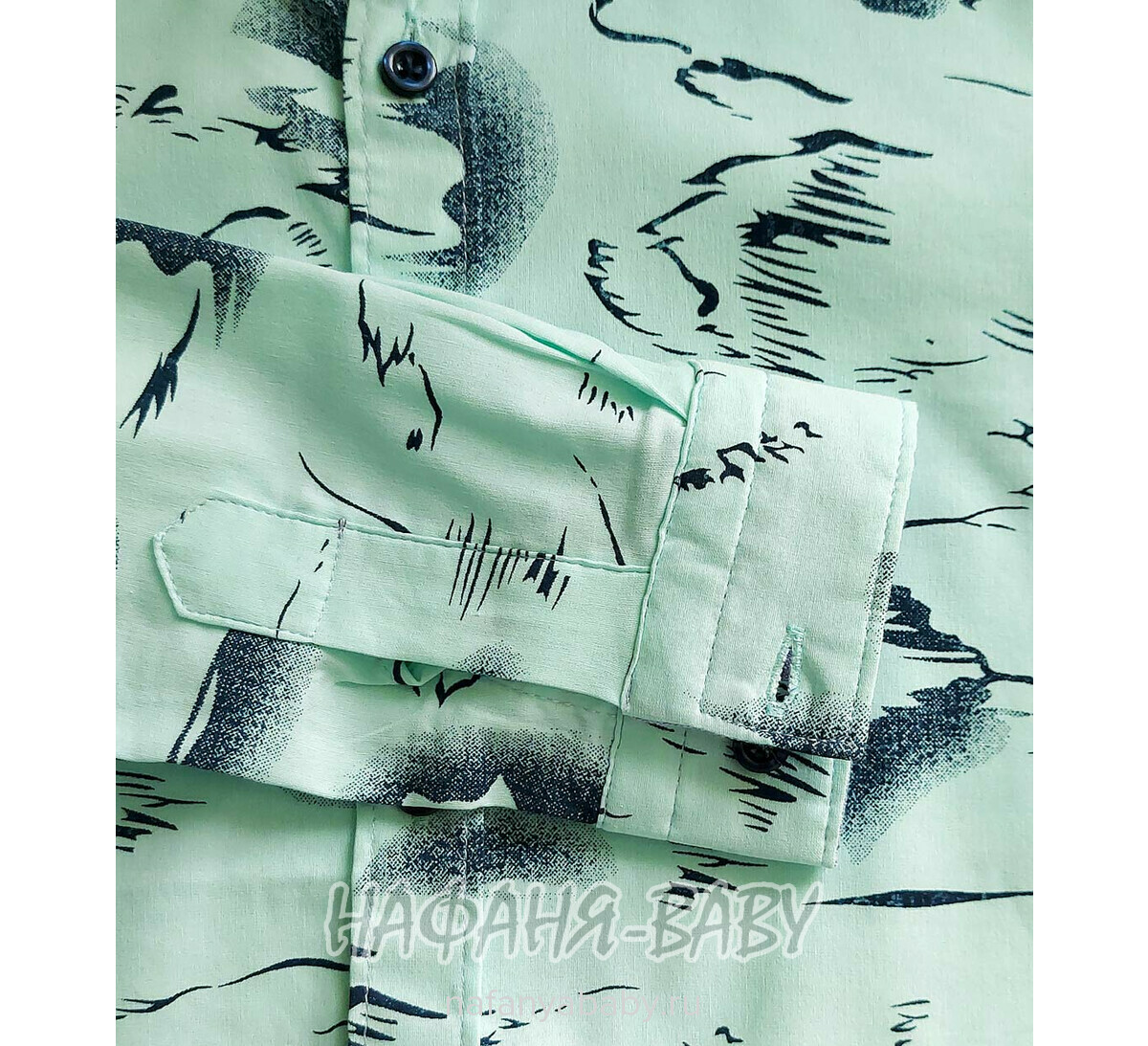 Рубашка с длинным рукавом DADDY BOY арт: 1073-1, 10-15 лет, цвет св.бирюзовый, оптом Турция