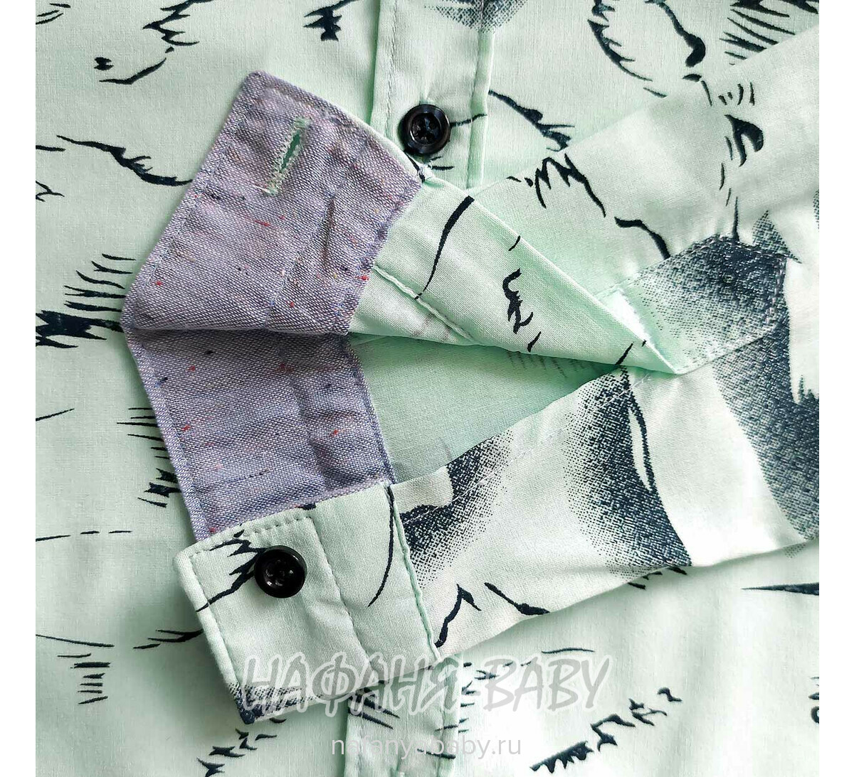 Рубашка с длинным рукавом DADDY BOY арт: 1073-1, 10-15 лет, цвет св.бирюзовый, оптом Турция