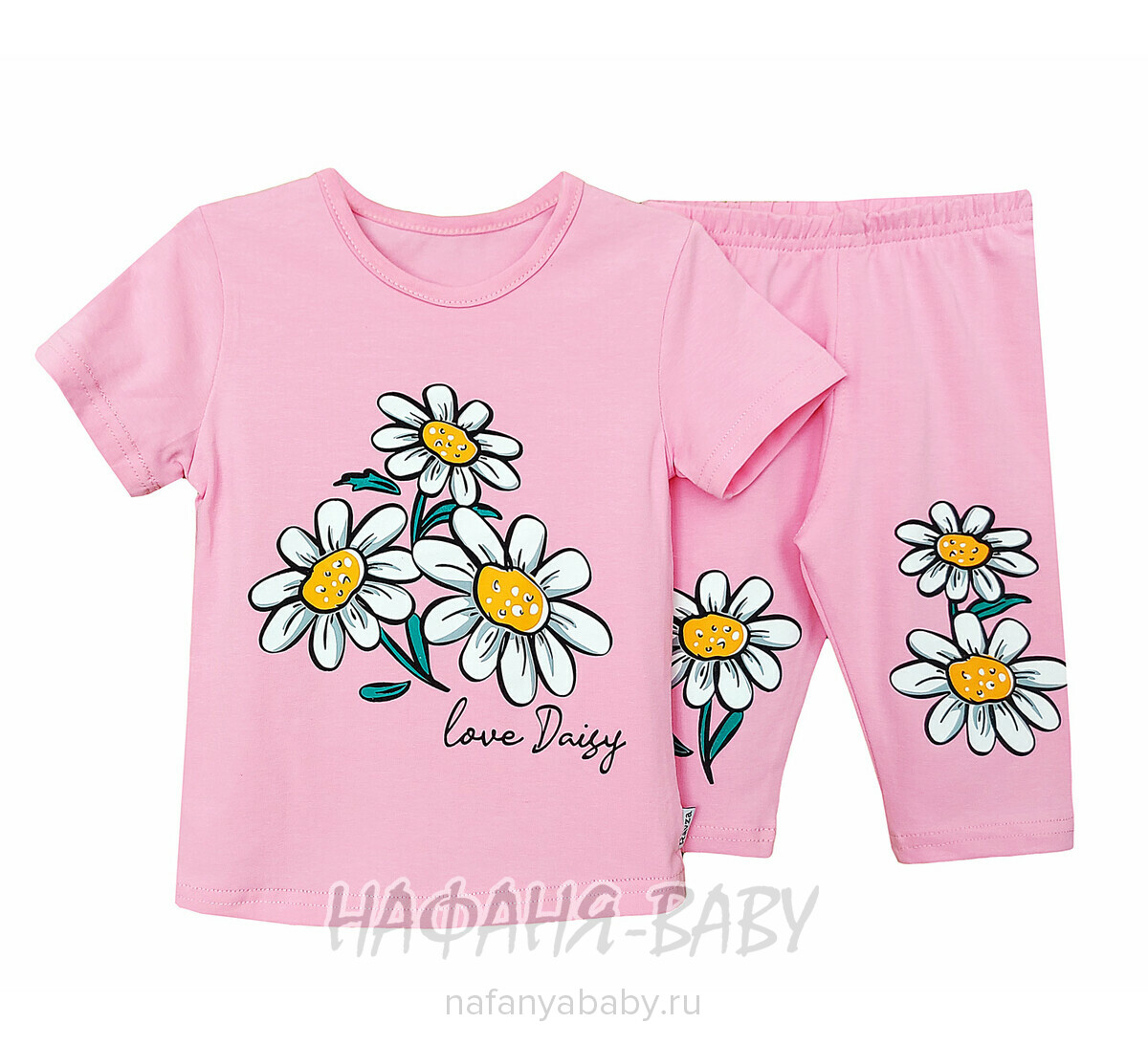 Детский костюм (футболка + лосины) RAVZA арт: 1101, 3-6 лет, цвет розовый, оптом Турция
