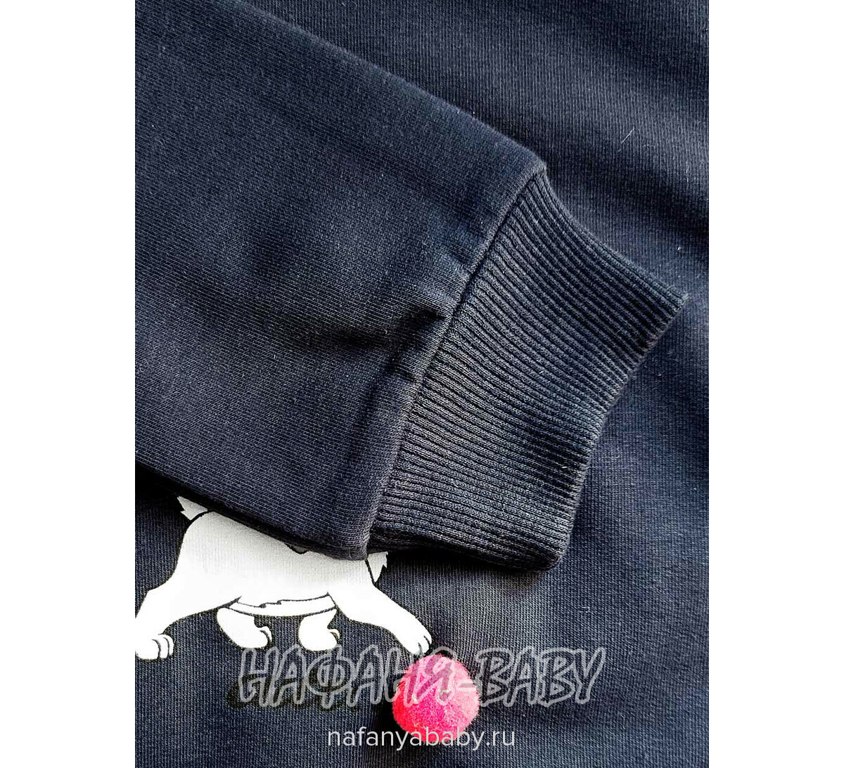 Детский утепленный свитшот ROYA арт: 11052, 1-4 года, цвет темно-синий, оптом Турция