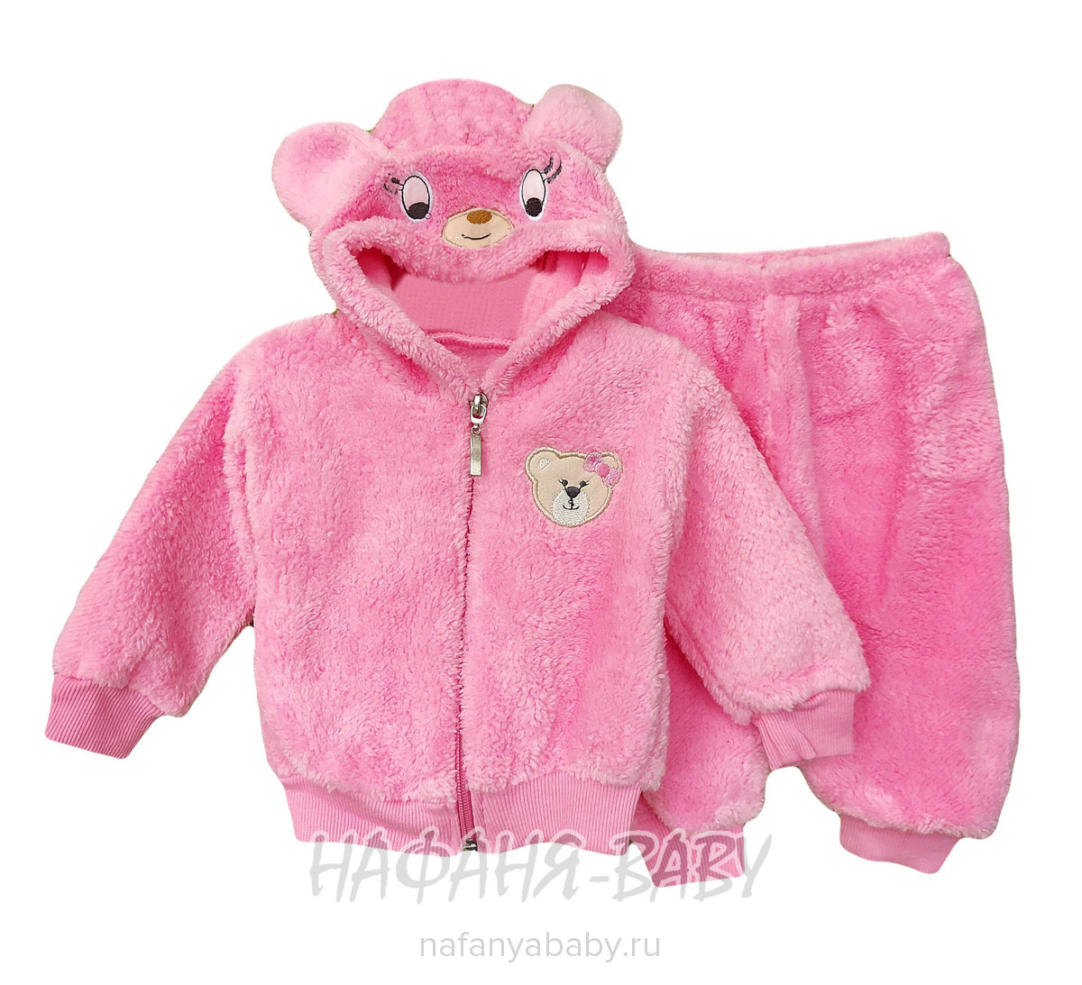 Детский костюм (кофта+брючки) KAGANIM арт: 1338, 0-12 мес, цвет розовый, оптом Турция