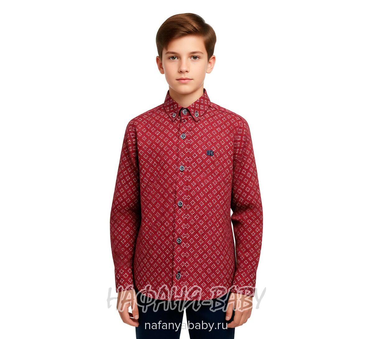Детская рубашка BOLD арт: 14642, 5-9 лет, 1-4 года, цвет бордовый, оптом Турция