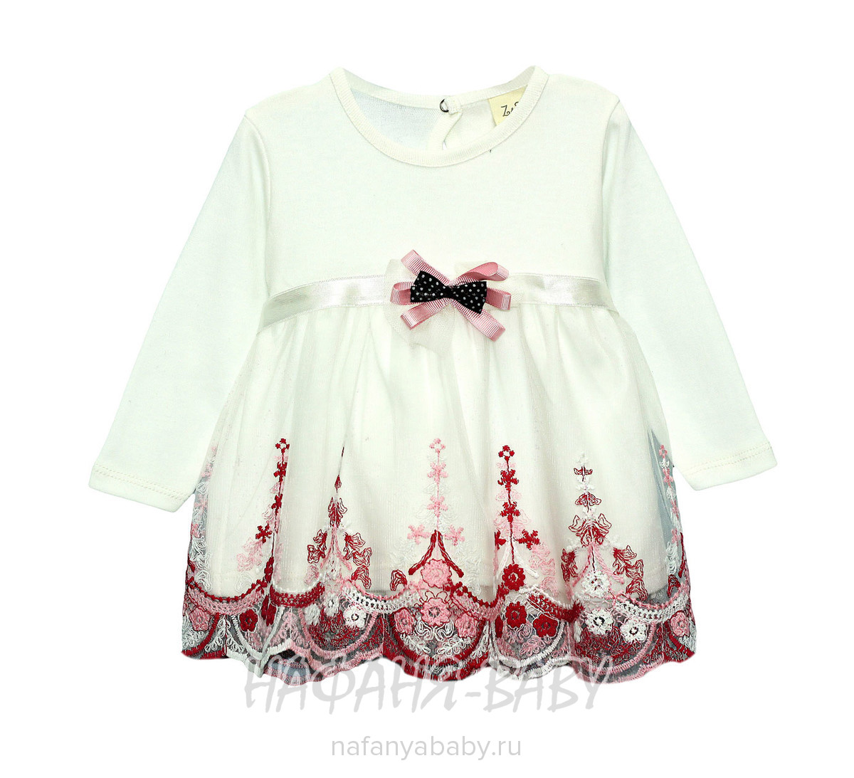Трикотажное платье для малышки Z&S арт: 16001, 1-4 года, 0-12 мес, оптом Турция