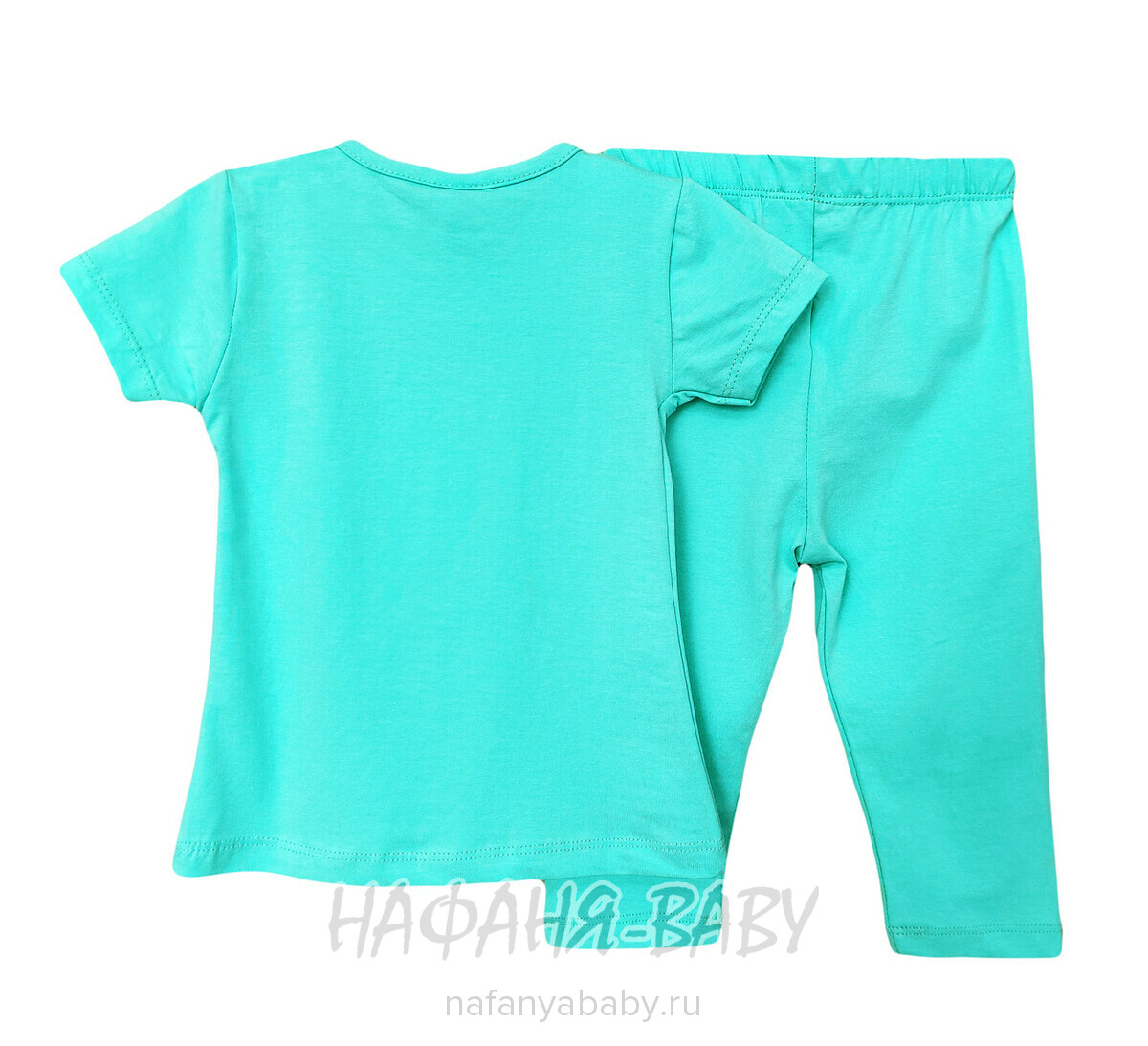 Детский костюм (футболка + лосины) Cit Cit арт: 16314, 2-5 лет, цвет бирюзовый, оптом Турция