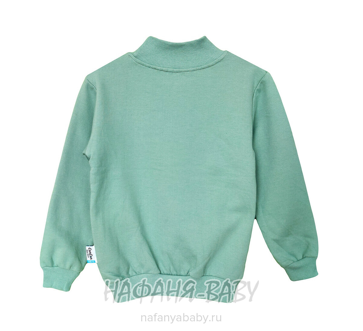 Купить утепленный свитшот для девочки арт.1892, 1-4 года, Con-Con (Турция), цвет дымчато-зеленый хаки