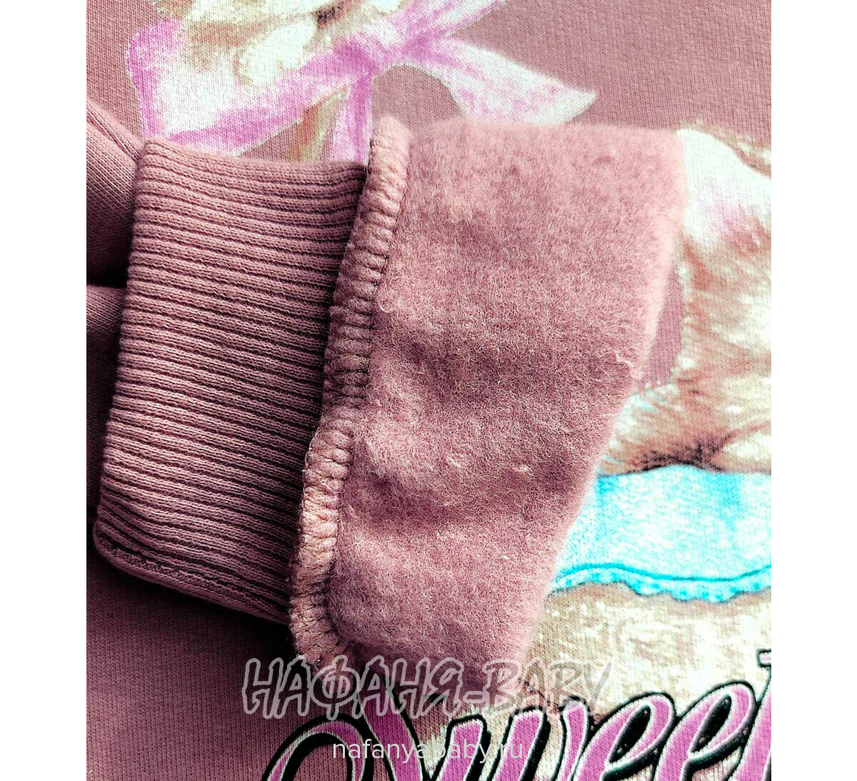 Утепленный свитшот Con-Con арт: 1897 от 2 до 5 лет, цвет чайная роза, оптом Турция