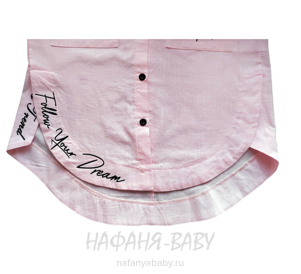 Модная летняя рубашка ANGELOS арт: 1968, 5-9 лет, 10-15 лет, цвет розовый, оптом Турция