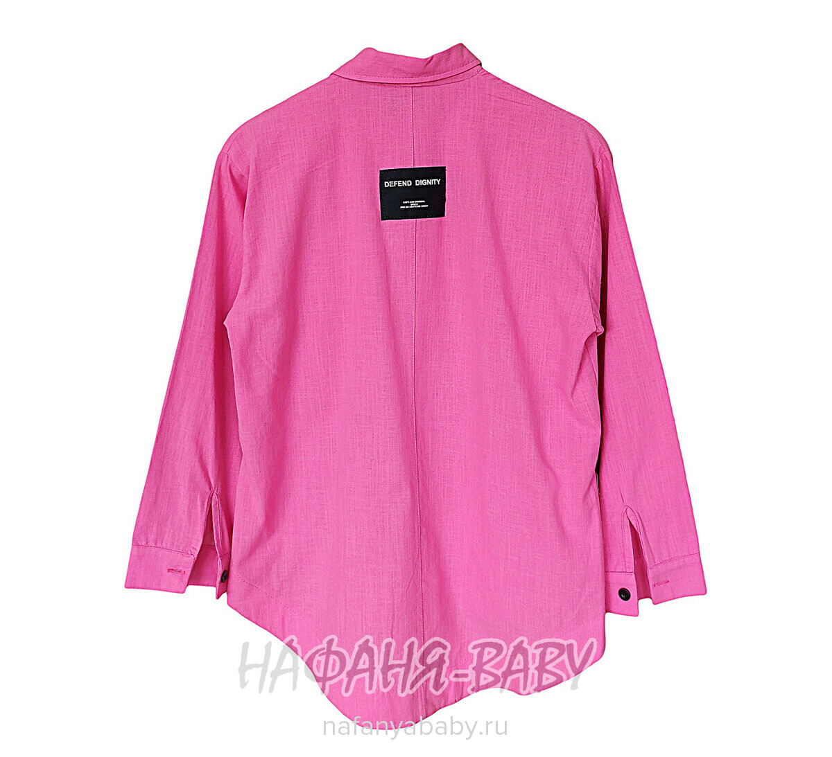 Модная летняя рубашка ANGELOS арт: 1968, 5-9 лет, 10-15 лет, цвет сиренево-розовый, оптом Турция