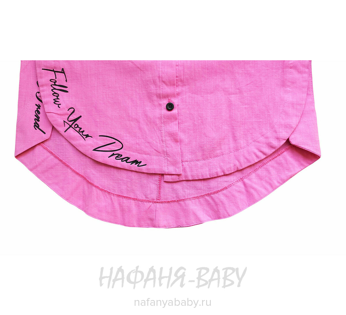 Модная летняя рубашка ANGELOS арт: 1968, 5-9 лет, 10-15 лет, цвет сиренево-розовый, оптом Турция