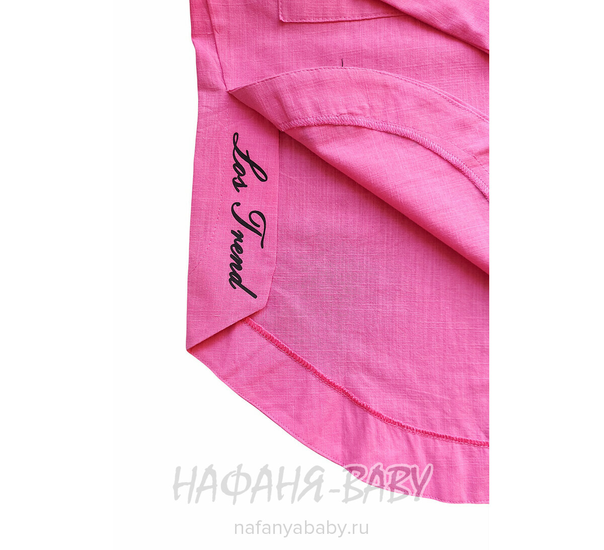 Модная летняя рубашка ANGELOS арт: 1968, 5-9 лет, 10-15 лет, цвет сиренево-розовый, оптом Турция