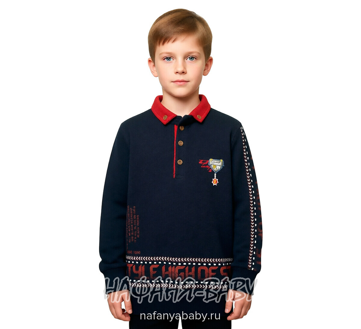 Детская рубашка-поло MODIMA арт: 200, 5-9 лет, цвет темно-синий, оптом Турция