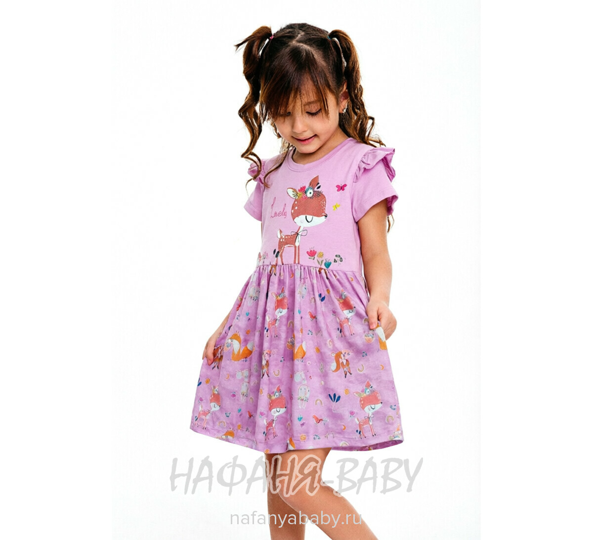 Платье детское TK арт: 2012, 1-4 года, 5-9 лет, цвет сиреневый, оптом Турция