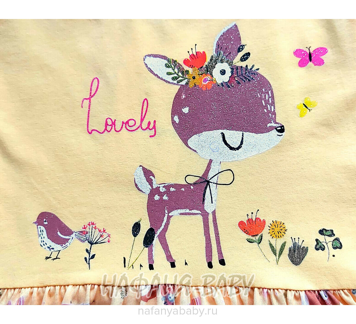 Платье детское TK арт: 2012, 1-4 года, 5-9 лет, цвет желтый, оптом Турция