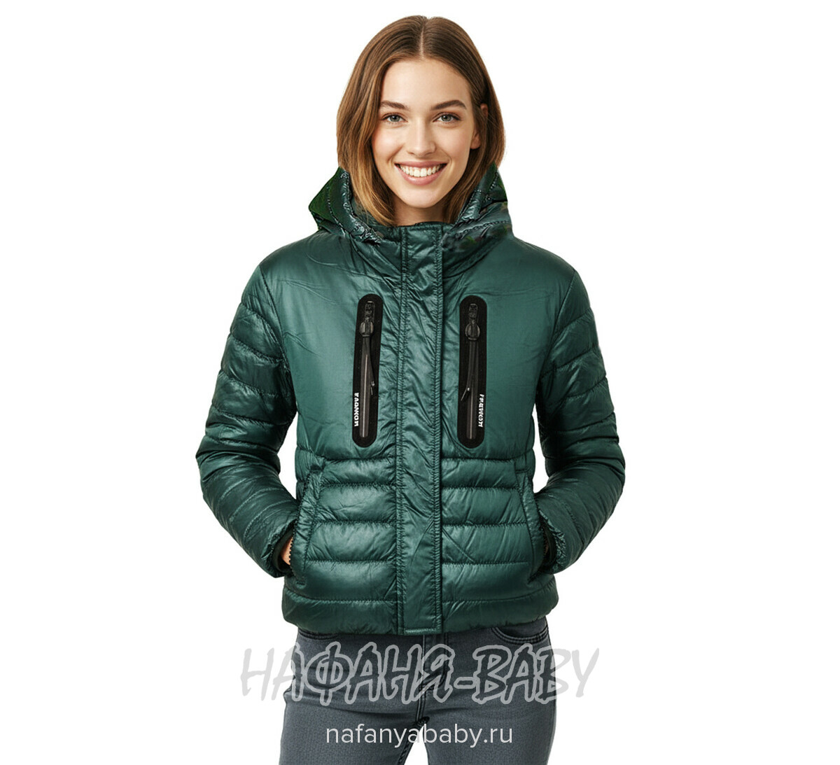 Купить подростковую куртку DELFIN-FREE для девочек, арт: 2081, 10-15 лет, оптом, цвет темно-зеленый