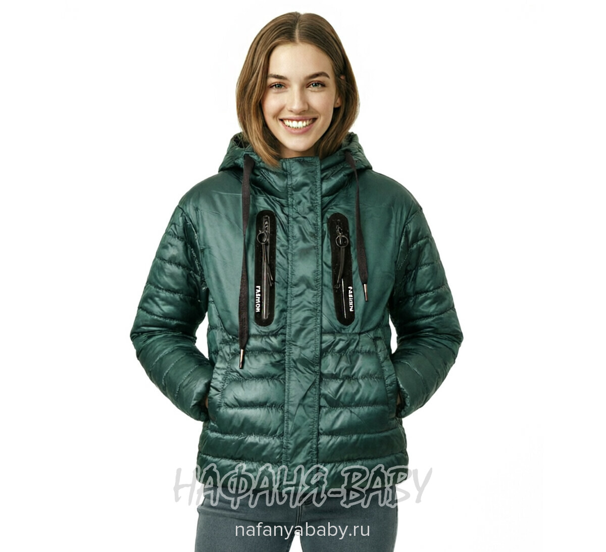 Купить подростковую куртку DELFIN-FREE для девочек, арт: 2081, 10-15 лет, оптом, цвет темно-зеленый