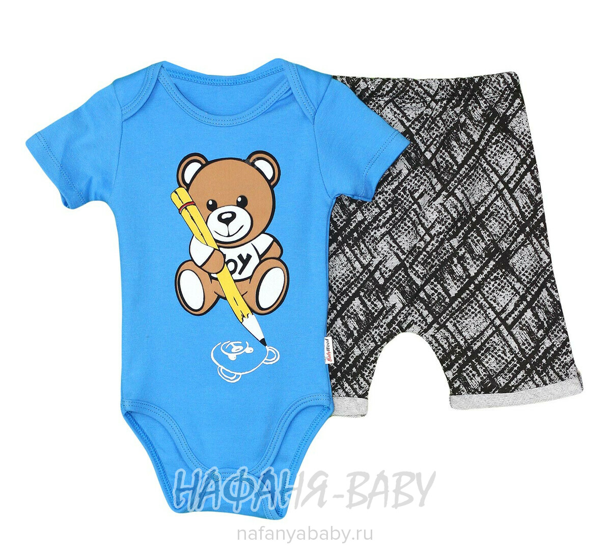 Детский комплект (боди + шорты)  Baby WOOD арт: 21128, 0-12 мес, оптом Турция