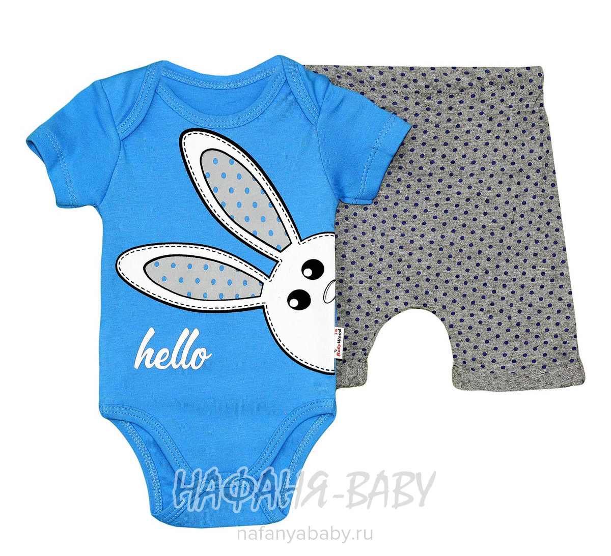 Детский комплект (боди + шорты)  Baby WOOD арт: 21132, 0-12 мес, оптом Турция