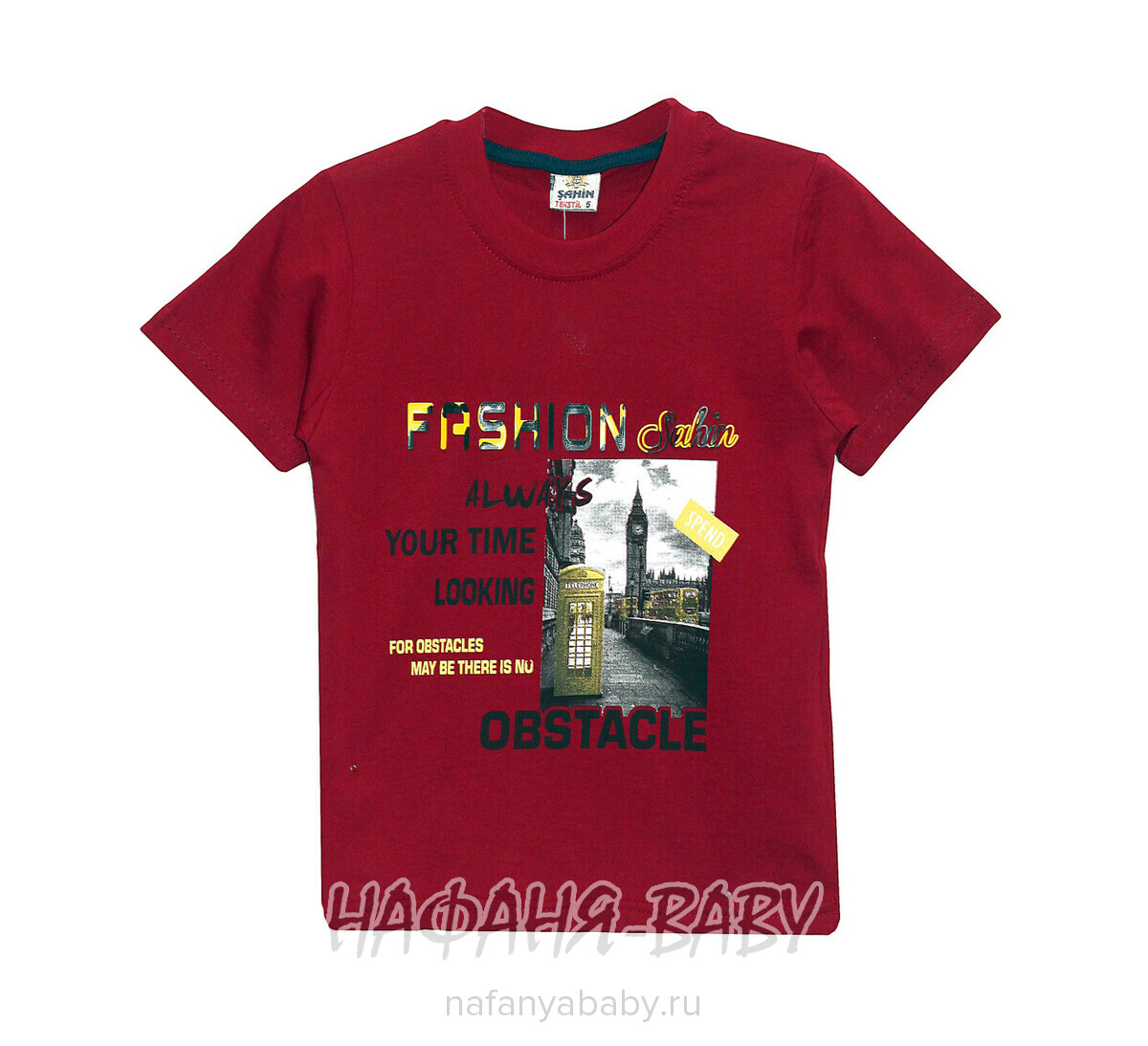 Детская футболка SAHIN арт: 214, 5-9 лет, цвет бордовый, оптом Турция