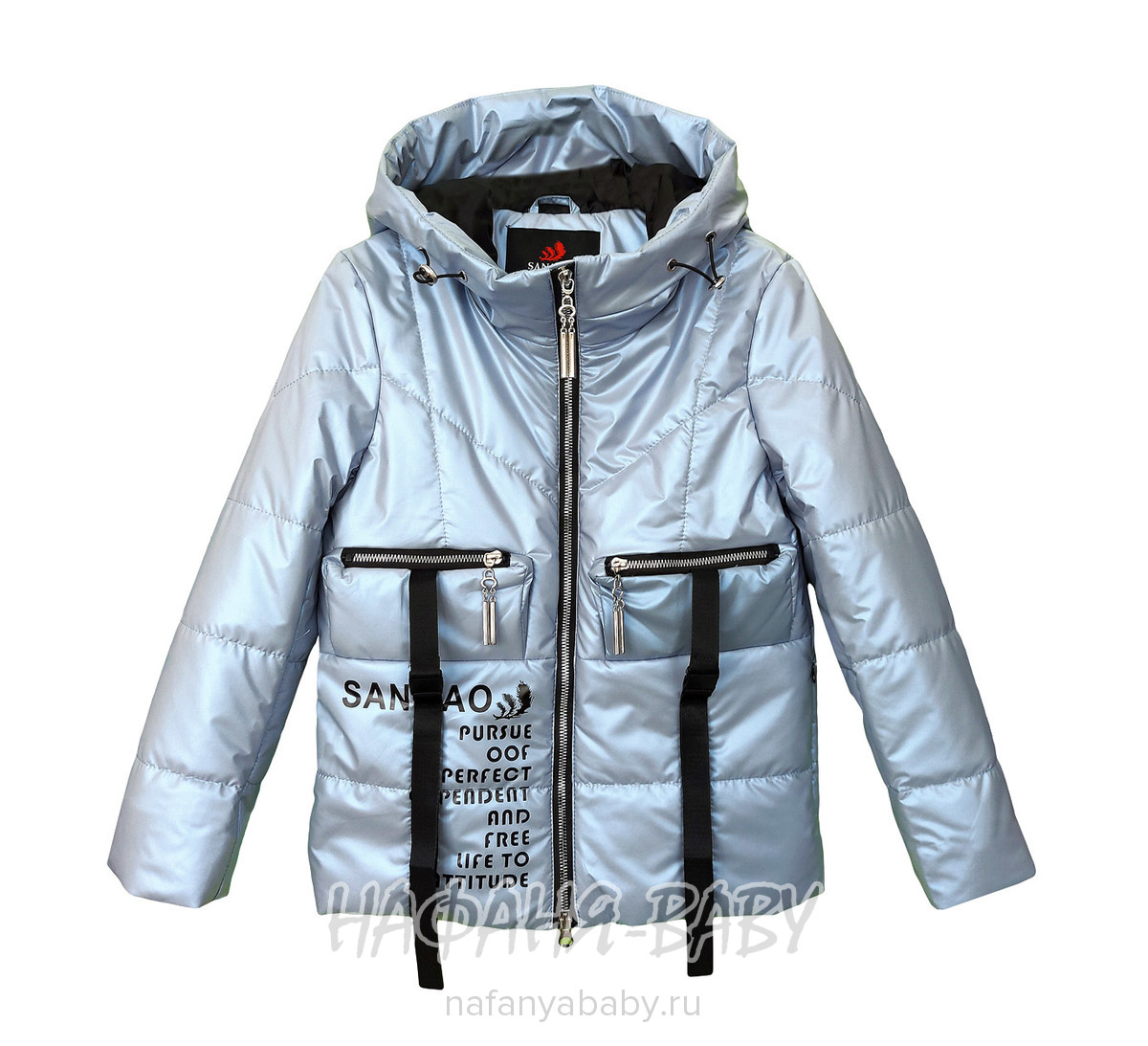 Демисезонная куртка для девочки SANMAO арт: 215, 5-9 лет, 10-15 лет, цвет серый, оптом Китай (Пекин)