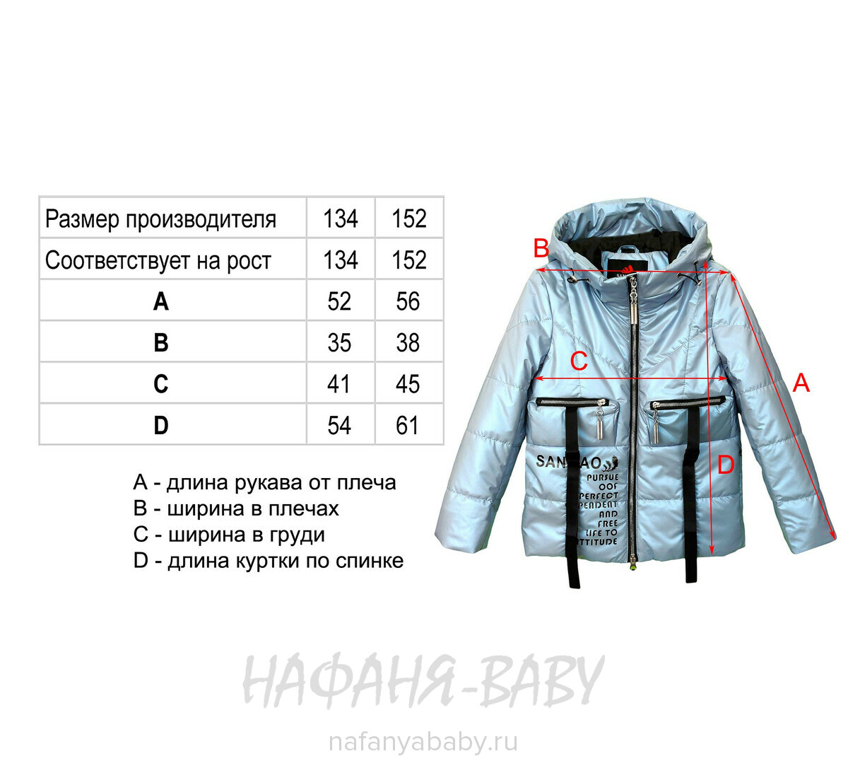 Демисезонная куртка для девочки SANMAO, купить в интернет магазине Нафаня. арт: 215, цвет серо-голубой
