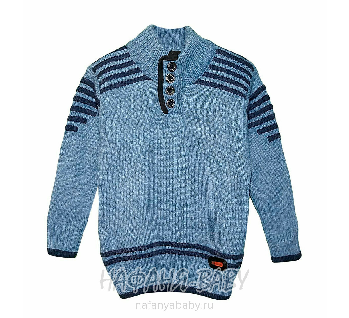 Детский вязаный джемпер ENZELLA арт: 2160, 5-9 лет, цвет серо-голубой, оптом Турция