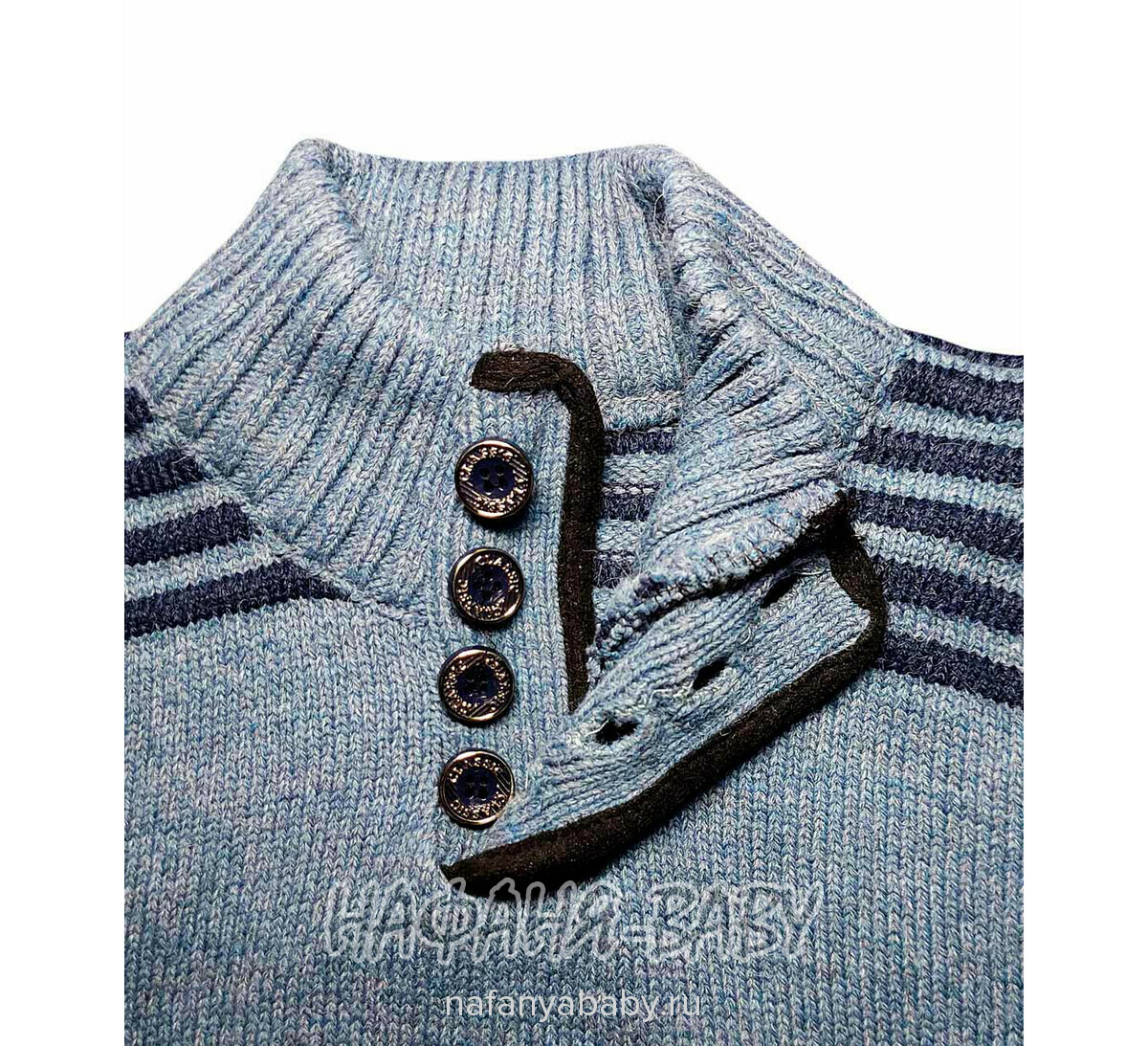 Детский вязаный джемпер ENZELLA арт: 2160, 5-9 лет, цвет серо-голубой, оптом Турция