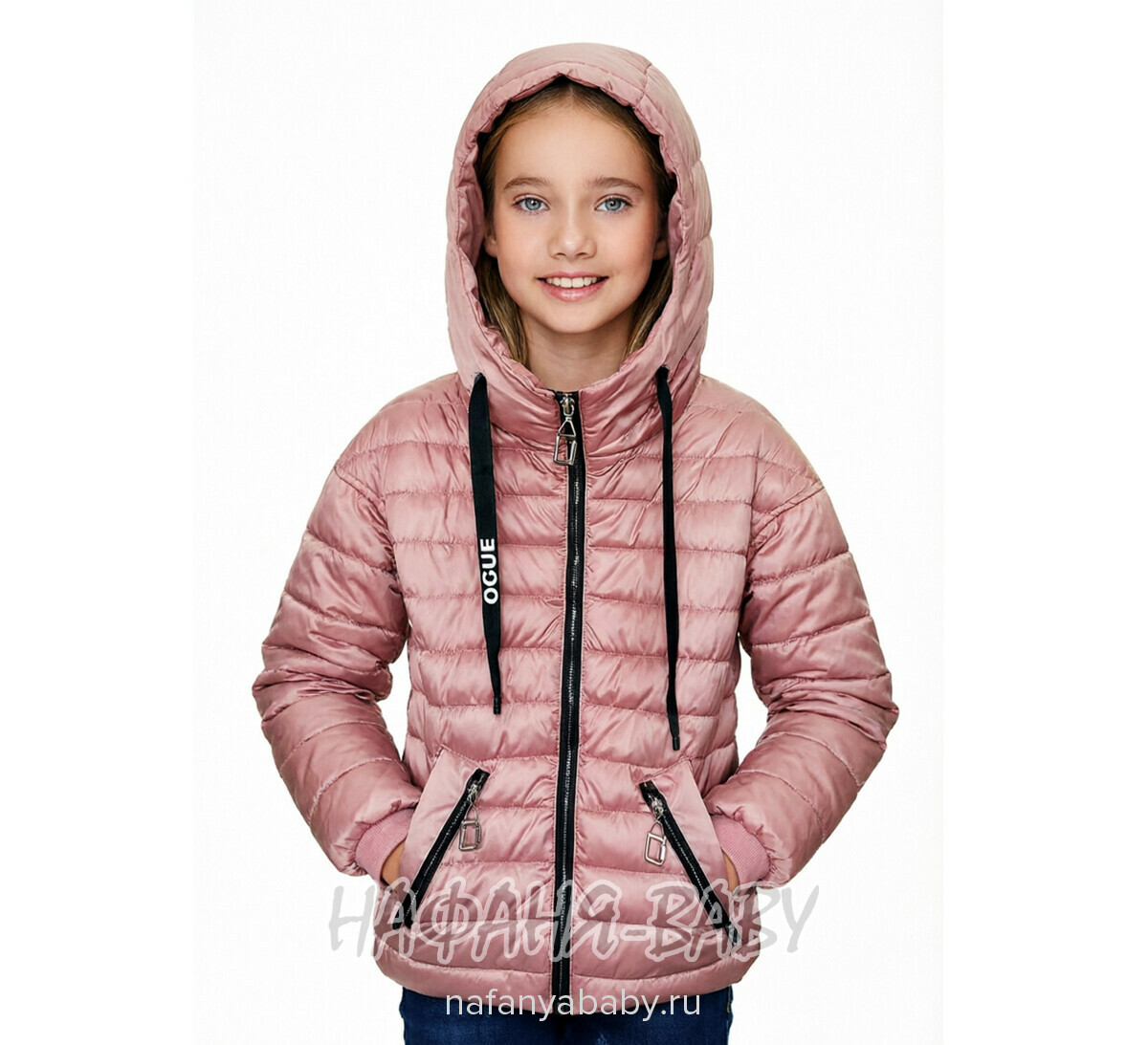 Куртка демисезонная на биопухе DELFIN-FREE арт: 2188, 5-9 лет, 10-15 лет, цвет чайная роза, оптом Китай (Пекин)